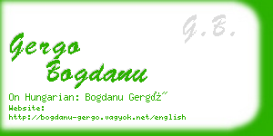 gergo bogdanu business card